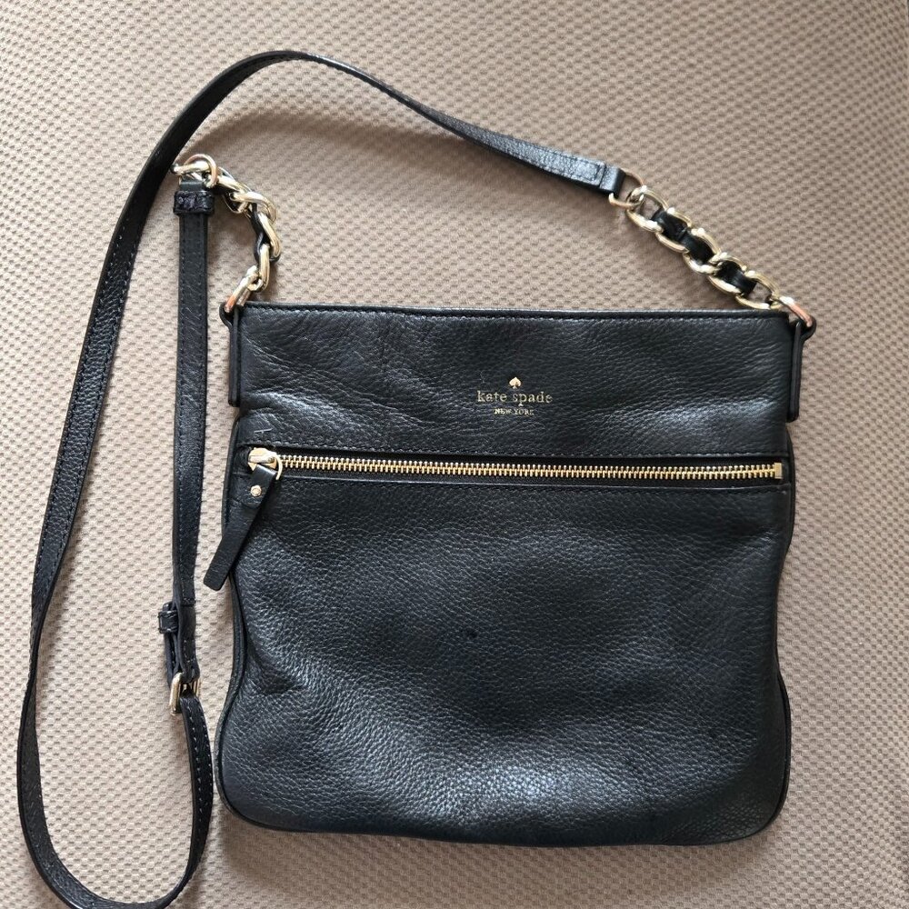 Kate Spade Black Pebble Leather Crossbody Handbag